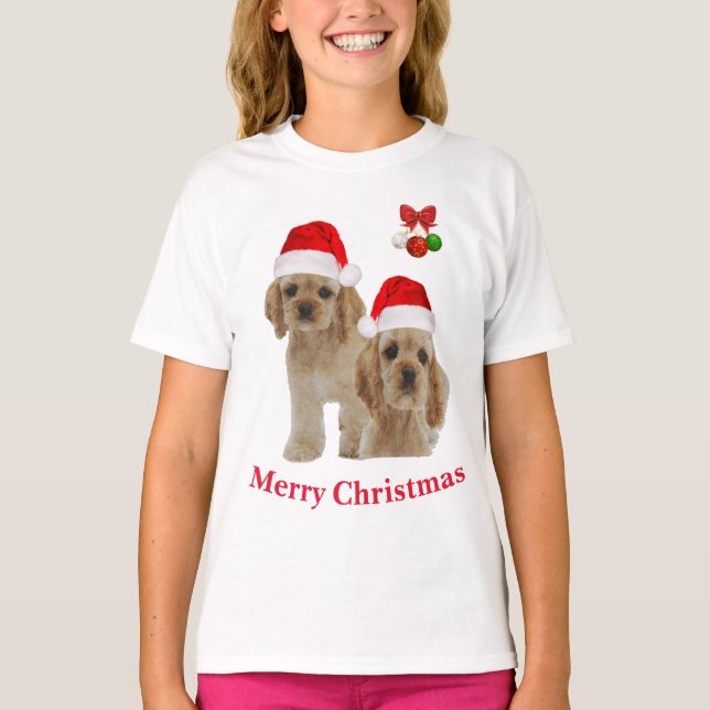 Cocker Spaniel Christmas T - Shirt (Vorderseite)