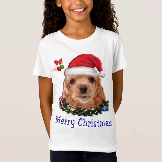 Cocker Spaniel Christmas T-Shirt (Vorderseite)