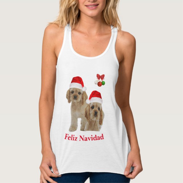 Cocker spaniel Christmas T - Shirt Tank Top (Vorderseite)