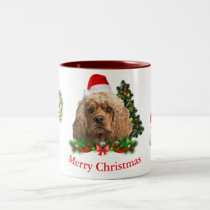 Cocker Spaniel Christmas Zweifarbige Tasse