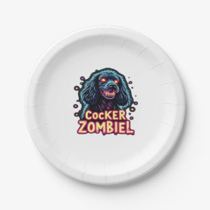 Cocker Spaniel Cockie Zombie Dog Halloween Essenti Pappteller