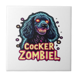 Cocker Spaniel Cockie Zombie Hund Halloween Essent Fliese