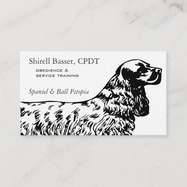 Cocker Spaniel Dog Business Visitenkarte (Vorderseite)