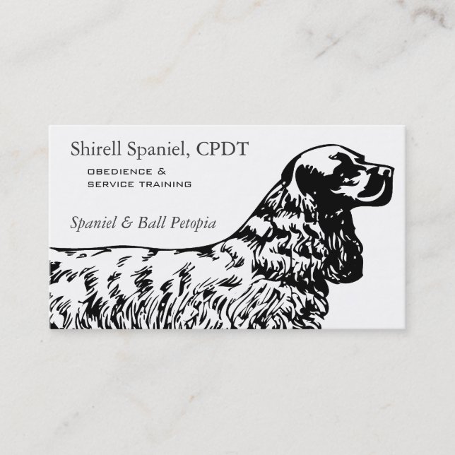 Cocker Spaniel Dog Business Visitenkarte (Vorderseite)