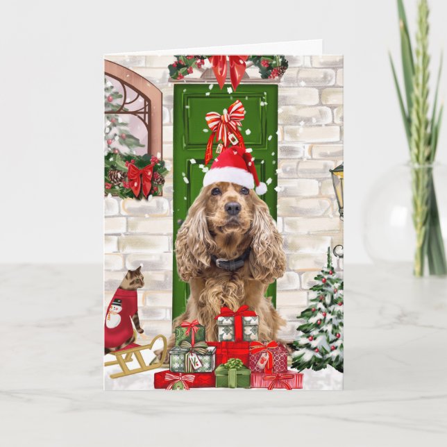 Cocker Spaniel Dog Christmas Karte (Vorderseite)