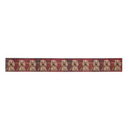 Cocker Spaniel Dog Holiday Plaid Funny Christmas Satinband