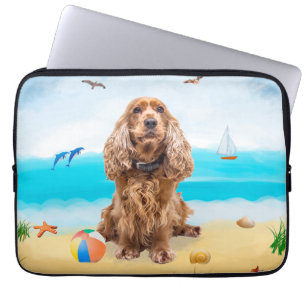 Cocker Spaniel Dog on Beach Laptopschutzhülle
