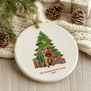 Cocker Spaniel Dog Personalisiert Weihnachten Keramik Ornament