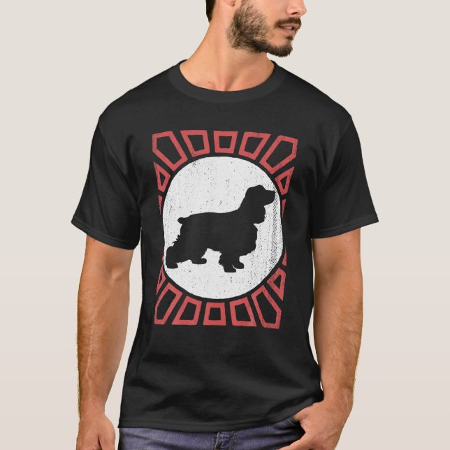 Cocker Spaniel Dog Retro Vintag T-Shirt (Vorderseite)