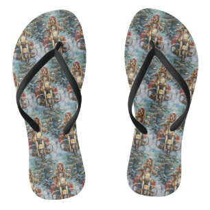 Cocker Spaniel Dog Riding Motorrad Weihnachten Flip Flops