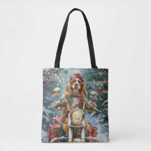 Cocker Spaniel Dog Riding Motorrad Weihnachten Tasche