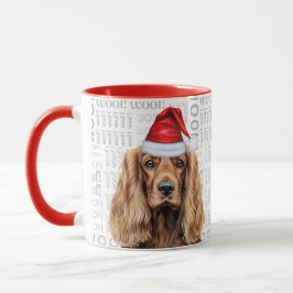 Cocker Spaniel Dog Santa Woof Christmas Tasse