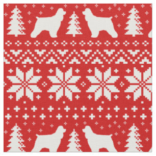 Cocker Spaniel Dog Silhouetten Weihnachtsfeiertag Stoff