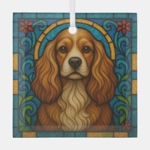 Cocker Spaniel Dog "Stains Glass" Ornament Aus Glas