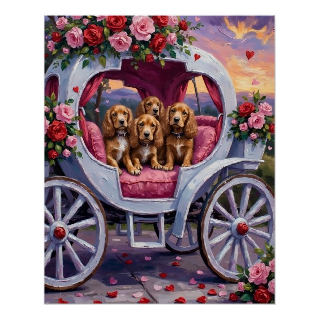 Cocker Spaniel Dog Valentine's Day  Poster (Vorderseite)