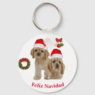 Cocker spaniel Feliz Navidad Schlüsselanhänger