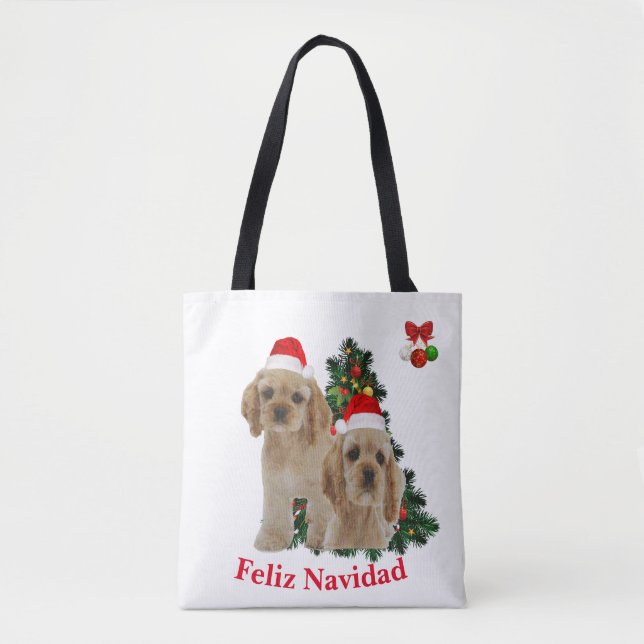 Cocker spaniel Feliz Navidad Tasche (Vorderseite)