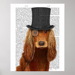Cocker Spaniel, Festhund und Hut Poster