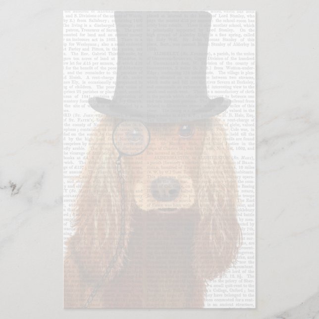 Cocker Spaniel, formales Hund und Hut Briefpapier (Vorderseite)