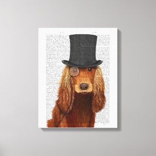 Cocker Spaniel, formales Hund und Hut Leinwanddruck