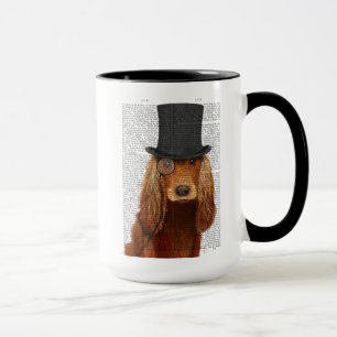 Cocker Spaniel, formales Hund und Hut Tasse