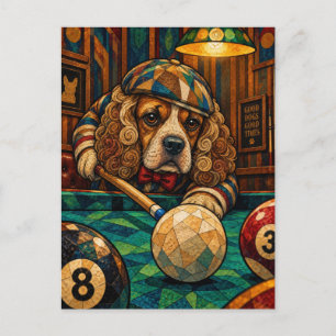 Cocker Spaniel, geometrisches Mosaik Postkarte