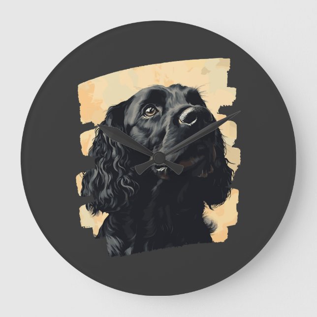 Cocker Spaniel Große Wanduhr (Vorderseite)