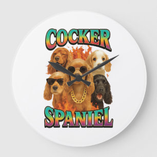 Cocker Spaniel  Große Wanduhr