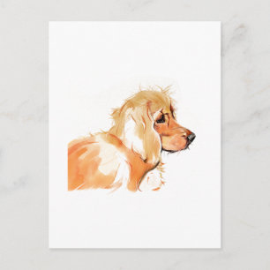 Cocker Spaniel Grußkarte, Aquarell Postkarte