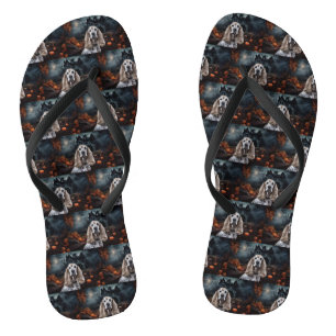 Cocker Spaniel Halloween Beängstigend Flip Flops