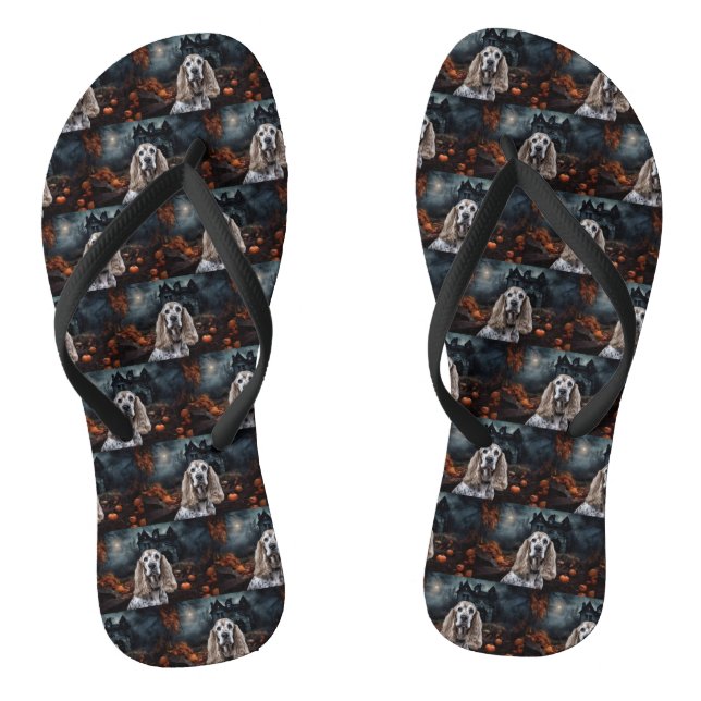 Cocker Spaniel Halloween Beängstigend Flip Flops (Fußbett)