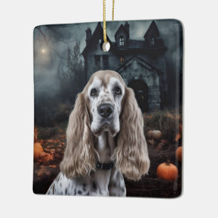 Cocker Spaniel Halloween Beängstigend Keramikornament