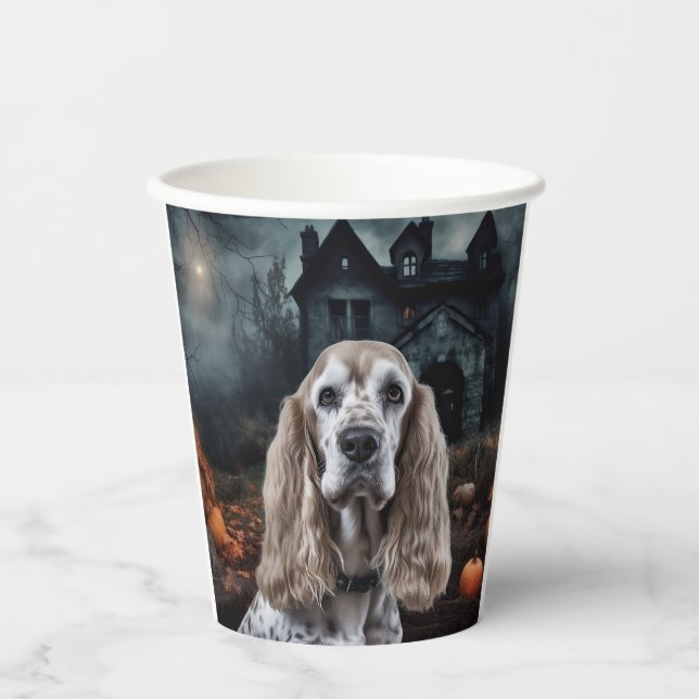 Cocker Spaniel Halloween Beängstigend Pappbecher (Vorderseite)