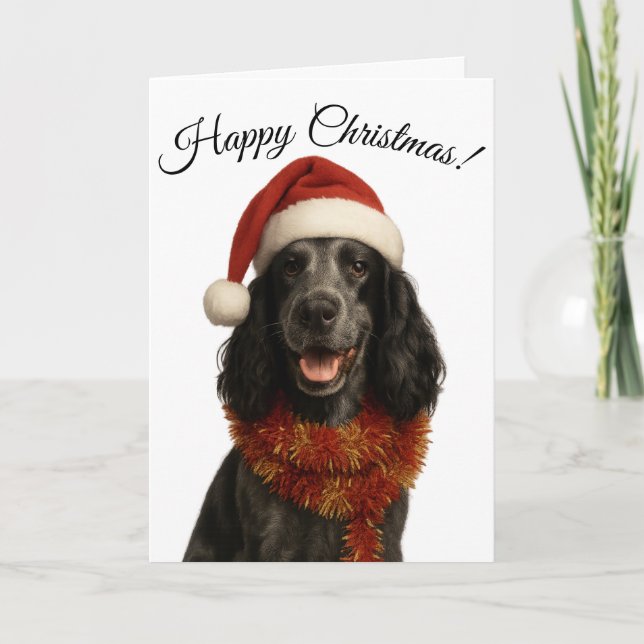 Cocker Spaniel Happy Christmas card Feiertagskarte (Vorderseite)