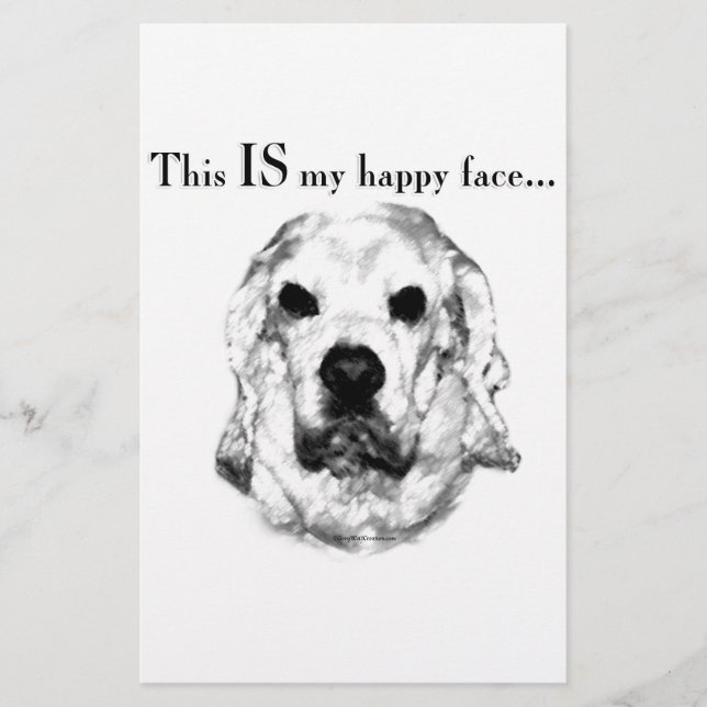 Cocker Spaniel Happy Face Briefpapier (Vorderseite)