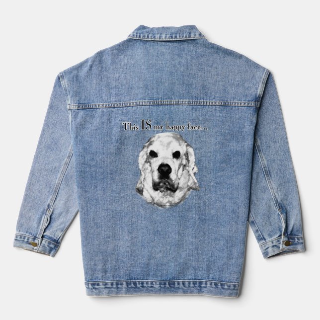 Cocker Spaniel Happy Face Denim Jacket (Verso)