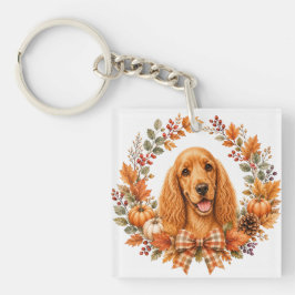 Cocker Spaniel Herbstkranz Schlüsselanhänger