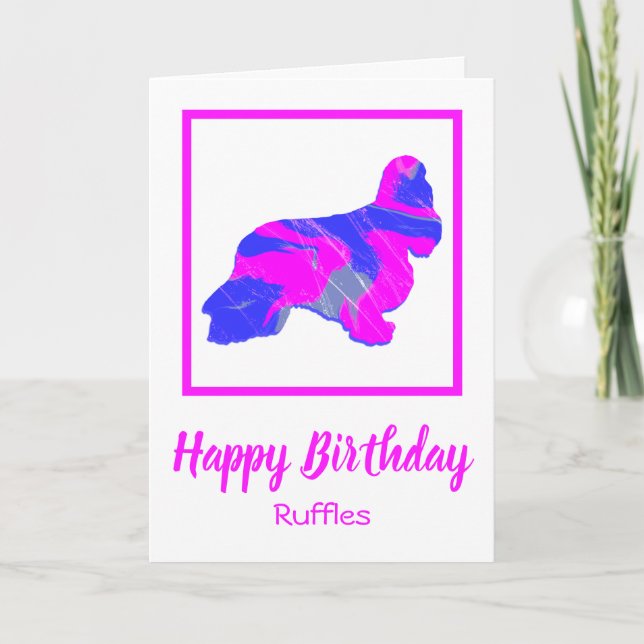 Cocker Spaniel Hot Pink Dog Funny Birthday Karte (Vorderseite)