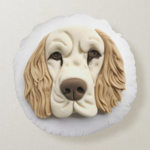 Cocker Spaniel Hund 3D Inspiriert  Rundes Kissen