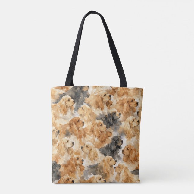 Cocker Spaniel Hund Aquarell  Tasche (Rückseite)