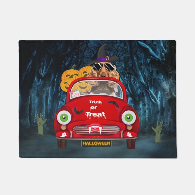 Cocker Spaniel Hund Autofahren Auto Beängstigend H Fußmatte (Vorderseite)