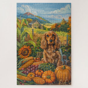 Cocker Spaniel Hund Herbsternte Erntedankfest