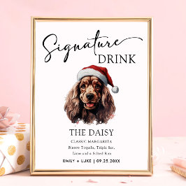 Cocker Spaniel Hund Hochzeit Signature Drink Zeich Poster