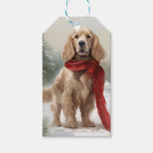 Cocker Spaniel Hund im Schnee Weihnachten Geschenkanhänger