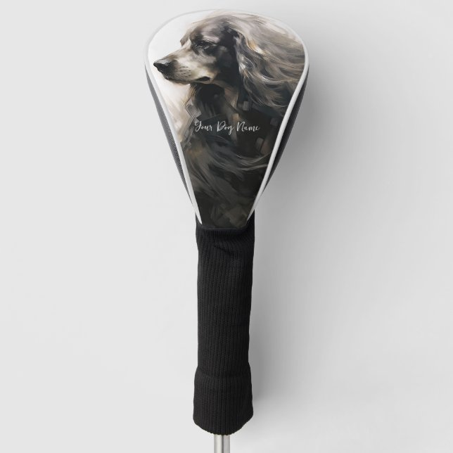 Cocker Spaniel Hund im Wind 001 - Yacobsen Dero Golf Headcover (Vorderseite)