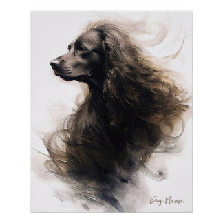 Cocker Spaniel Hund im Wind 003 - Yacobsen Dero Poster