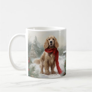 Cocker Spaniel Hund in Schneehocht Kaffeetasse