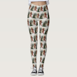 Cocker Spaniel Hund in Schneehocht Leggings