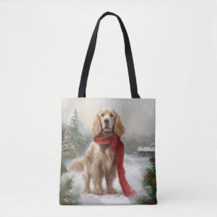 Cocker Spaniel Hund in Schneehocht Tasche