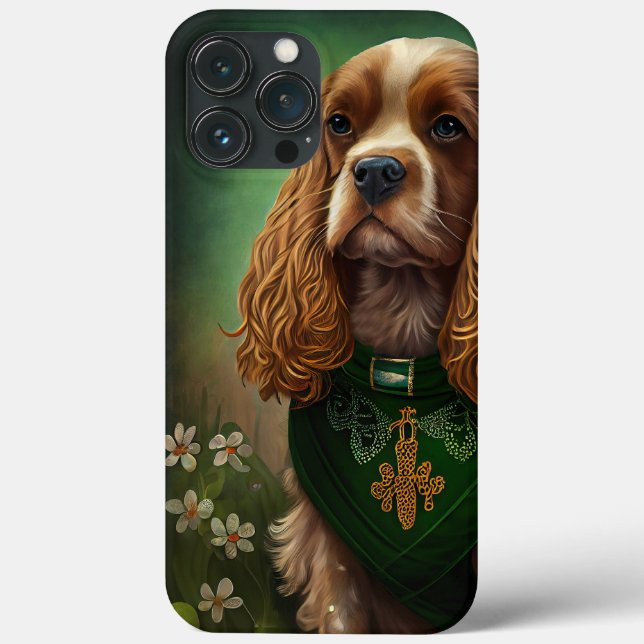 Cocker Spaniel Hund in St. Patrick's Day Dress Case-Mate iPhone Hülle (Rückseite)